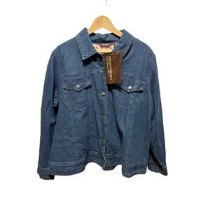 Denim Agapo shirt jean jacket sweater lined sz 2XL. Shacket!